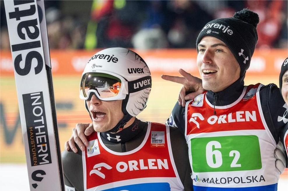 Veselje v Zakopanah: Anže Lanišek in Timi Zajc osvojila drugo mesto (foto: Profimedia)