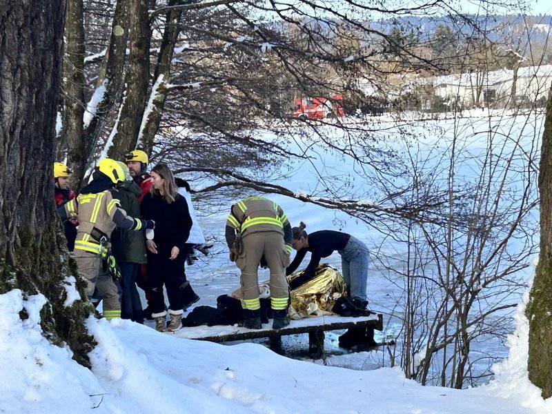 Reševalna akcija v Ljubljani: v Koseški bajer sta padli dve osebi (FOTO)