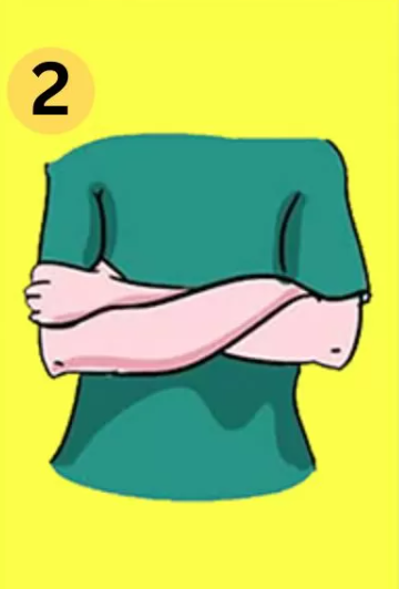 2 Desna roka preko leve roke Če prekrižate desno roko preko leve, vaše osebnostne lastnosti kažejo, da ste zelo povezani …