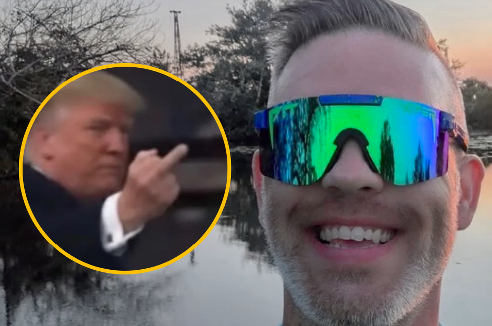 Znano je, kdo je delavec, ki mu je Donald Trump v Fordovi tovarni rekel "j*** se" in mu pokazal sredinec (foto: GoFundMe/fotomontaža)