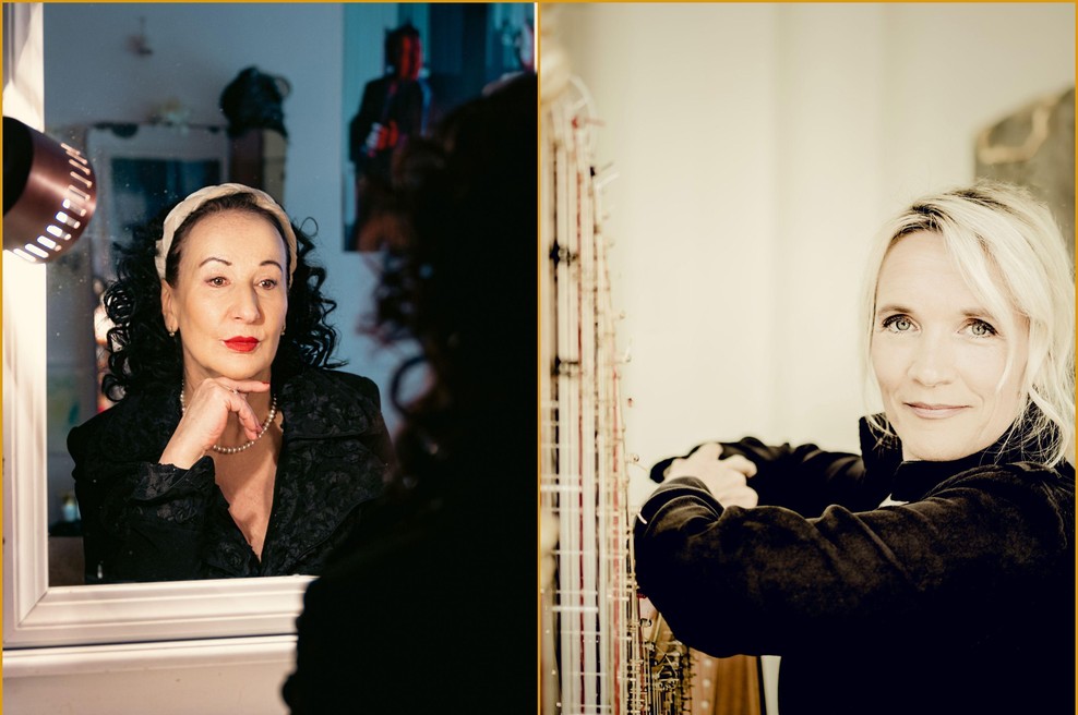 Literarno-glasbeni recital: odmevi besede, šepet harfe (intimno srečanje treh umetnic in treh glasov) (foto: Festival Ljubljana/fotomontaža)