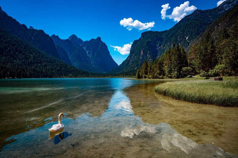 Dolomiti jezero Dobbiaco