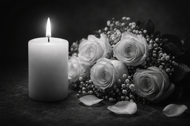 sveča smrt slovo rože