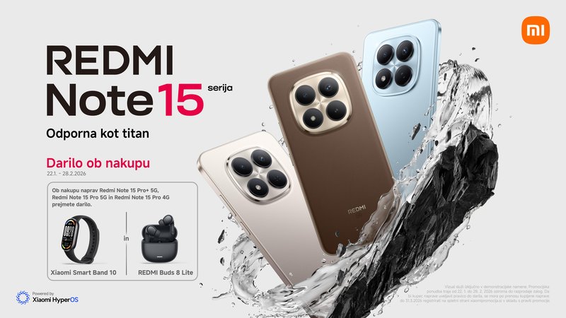 Xiaomi predstavlja serijo REDMI Note 15: odpornost titana in napredne fotografske funkcije