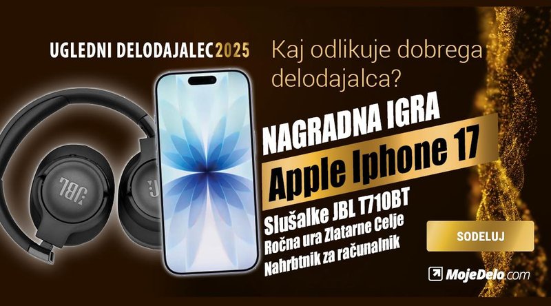 Vaše mnenje šteje: glasujte za najuglednejše delodajalce 2025 in osvojite najnovejši Apple iPhone