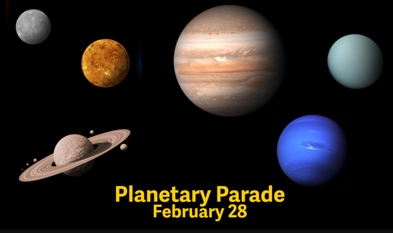 parada planetov nasa februar vesolje osoncje planeti