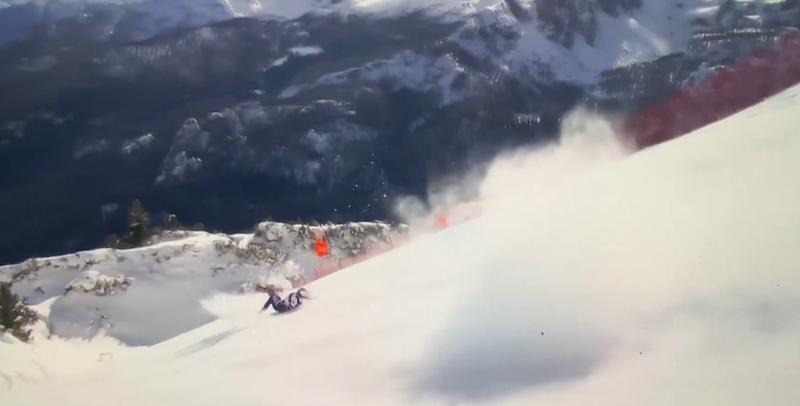 Lindsey Vonn olimpijske igre ZDA smuk smucanje padec bolecine helikopter