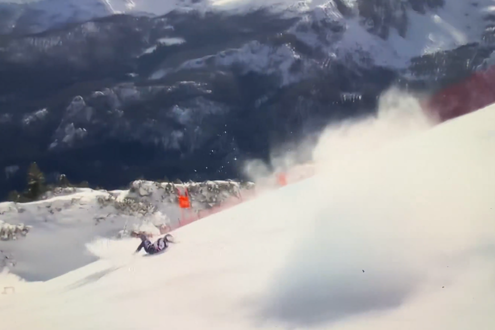 Lindsey Vonn olimpijske igre ZDA smuk smucanje padec bolecine helikopter