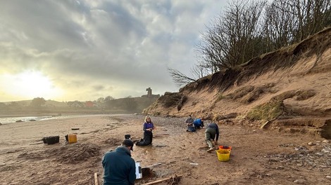 plaza aberdeen skotska pes sprehod odtis stopinja arheologija zgodovina clovestvo preteklost