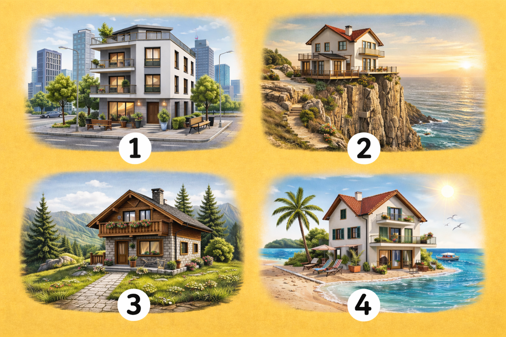 Pred vami so štiri različne hiše. Vsaka izmed njih stoji v povsem drugačnem okolju. Preprosto izberite tisto, v kateri bi …