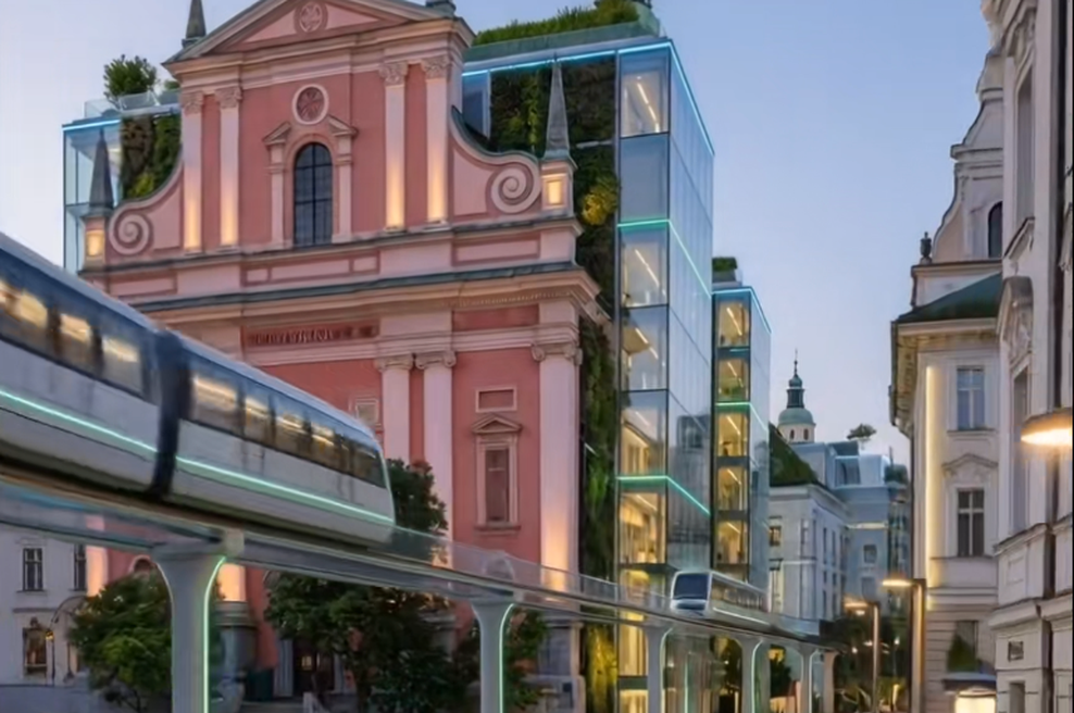 Drzna vizija: tako bi bila lahko videti Ljubljana leta 2100 (foto: TikTok/pov_slovenia)