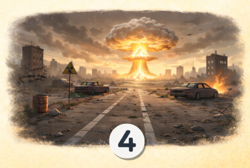 4 Jedrska vojna Vaša izbira kaže na intenzivnost in globino. Jedrska vojna je simbol popolnega preloma – sveta, ki se …