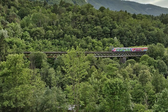 bohinjska proga zeleznica vlak