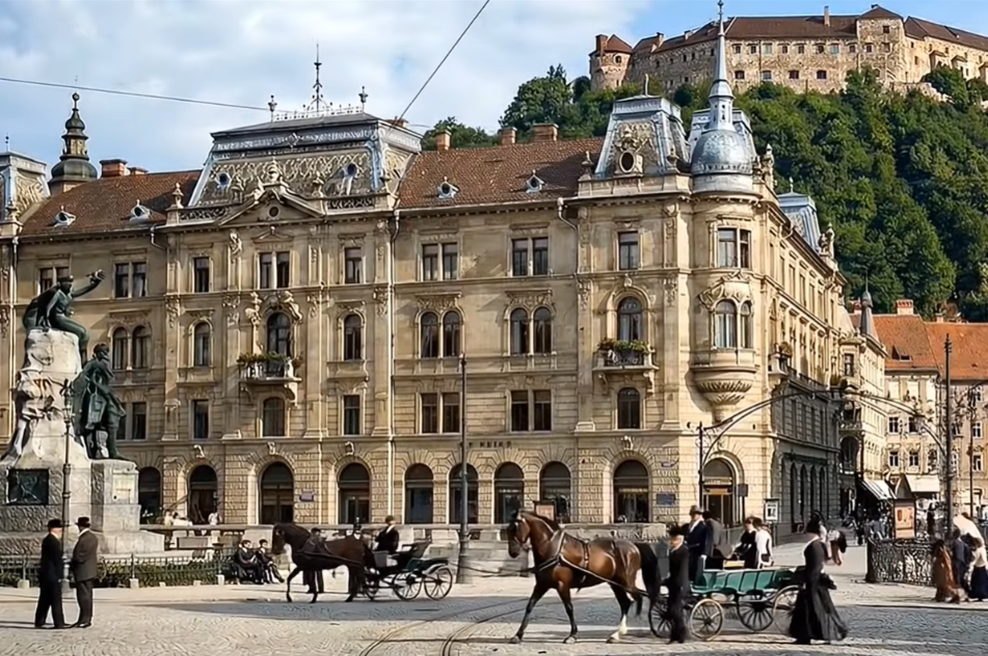 Osupljiv videoposnetek oživil Ljubljano, kot je bila videti pred več kot 100 leti (foto: YouTube/ Vedomec Vision / Pogled Vedomca)