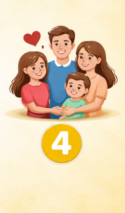 4 Družina Če ste izbrali družino, ste oseba, ki ji največ pomeni povezanost, ljubezen in občutek pripadnosti. Verjetno ste zelo …