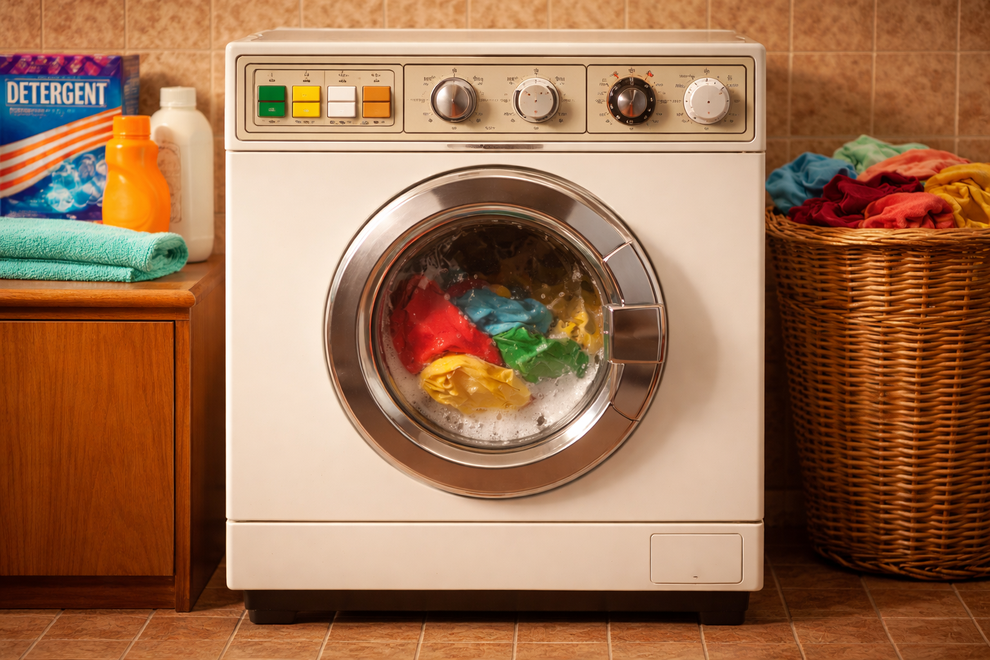 PRALNI STROJ Veliko žensk je v 50. in 60. letih prejšnjega stoletja perilo še vedno kuhala v loncu in ga …