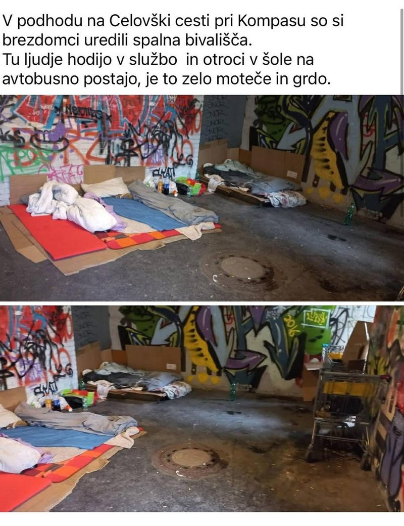 Ljubljančanka ostro nad brezdomce: "Tu mimo ljudje hodijo v službe in otroci v šole ..."