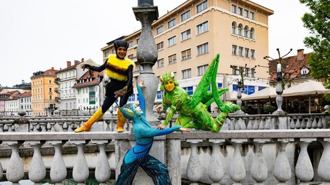 Cirque du Soleil cirkus akrobati Ljubljana Tromostovje