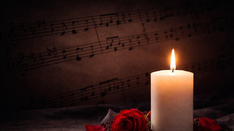 sveča, note, glasba