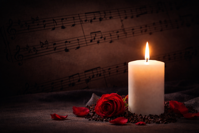 sveča, note, glasba