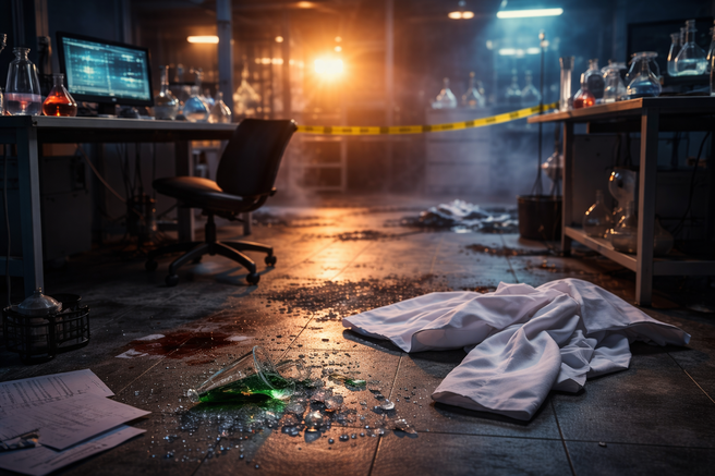 znanstvenik, laboratorij, incident