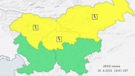 Arso izdal rumeno opozorilo: prihaja vremenska fronta, nevihte bodo zajele večji del države