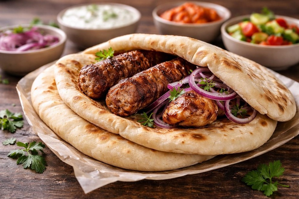 Lepinje s čevapi (foto: AI/ChatGPT)