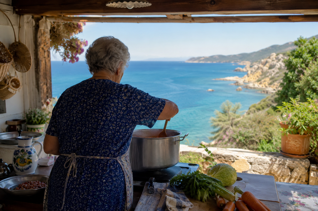 minestra zdravje sardinija dolgozivost hrana kuhanje kulinarika zelenjava 100 let recept nasvet starost