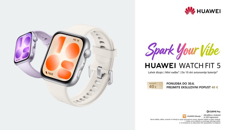 Zato je Huawei Watch Fit 5 ena najzanimivejših  letošnjih pametnih ur