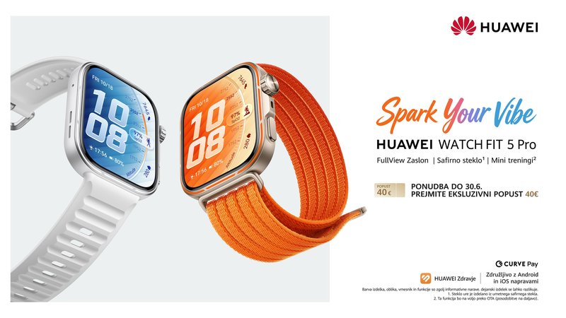 Zato je Huawei Watch Fit 5 ena najzanimivejših  letošnjih pametnih ur