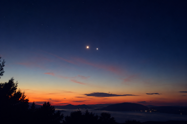 konjukcija Venere in Jupitra