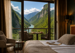 Hotel, ki navdušuje v enem najlepših kotičkov Slovenije: mirne doline, vožnja ob smaragdni reki in  veličastni slap