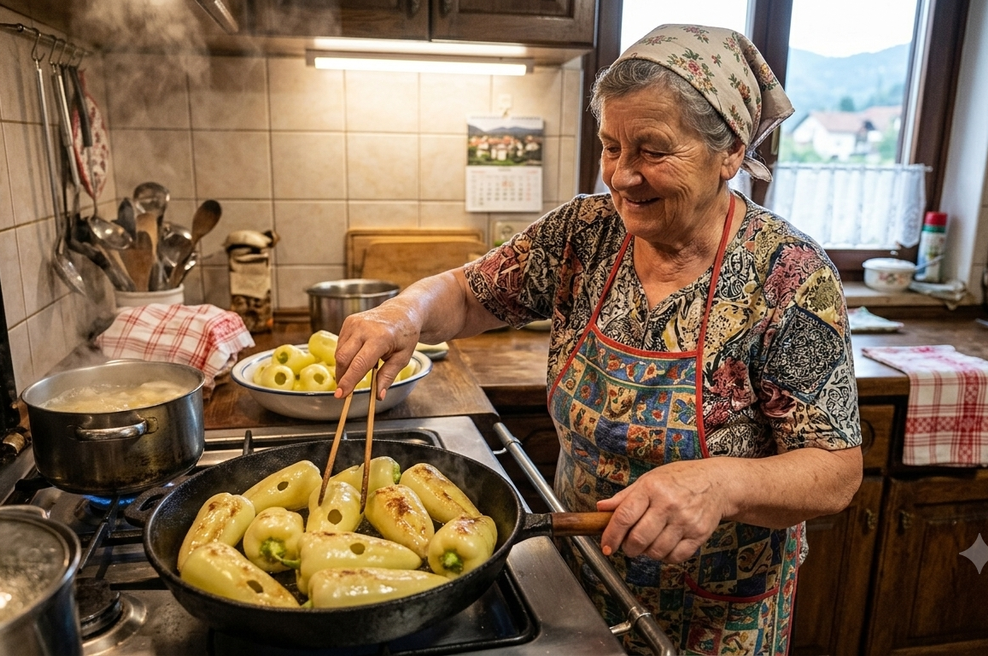 Zakaj izkušene gospodinje pred pečenjem v papriko naredijo luknjo? S tem trikom na en mah rešijo dve težavi (foto: Gemini)