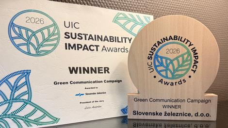 Slovenske železnice s sončnicami do prestižne svetovne nagrade UIC Sustainability Impact Award 2026 za najboljšo zeleno komunikacijsko kampanjo na svetu