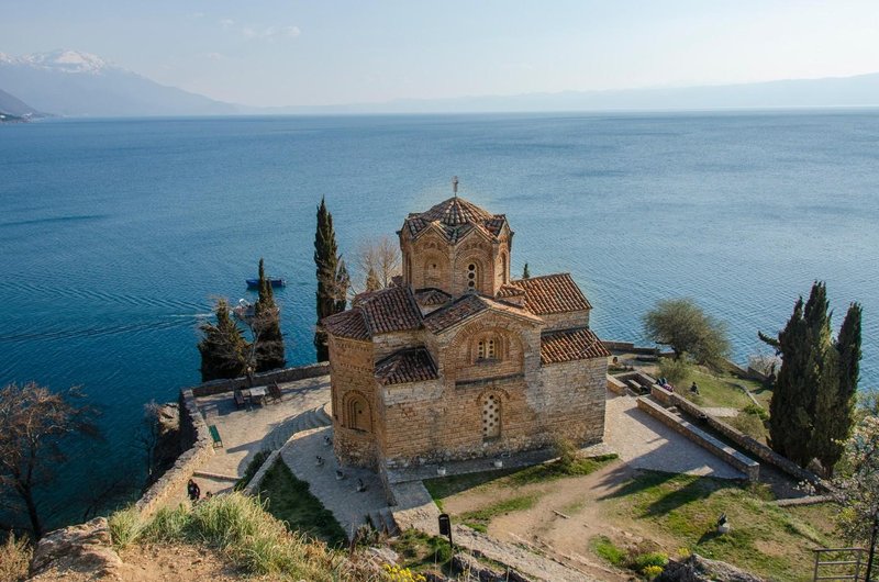 Ohridsko jezero cerkev Sv. Kaneo