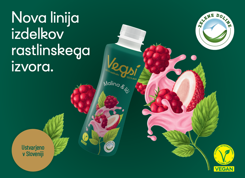 Mlekarna Celeia predstavlja VEGSI, svojo novo linijo 100-odstotno rastlinskih izdelkov