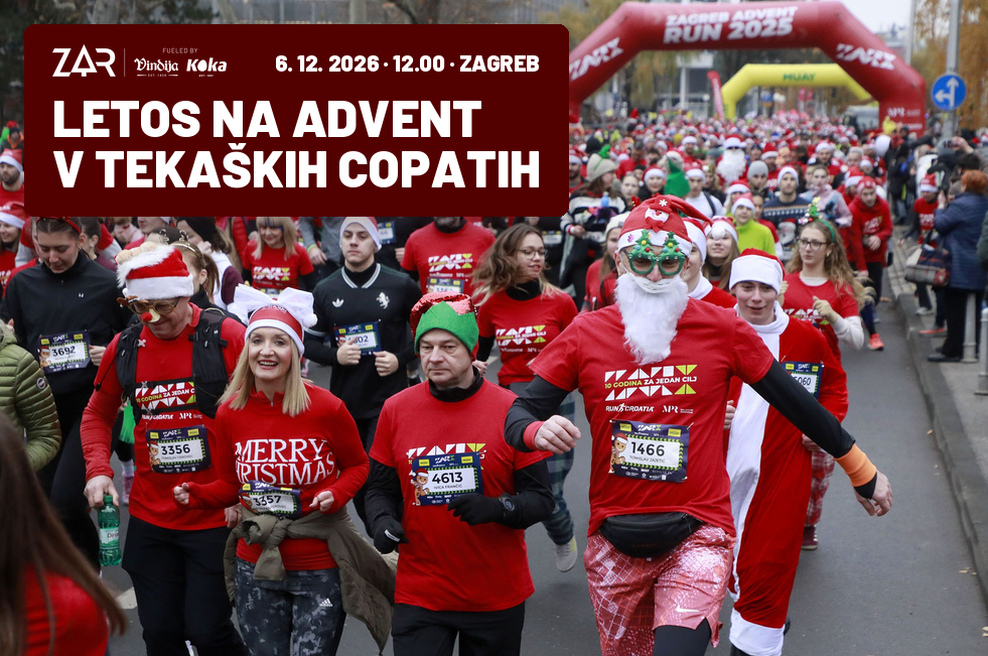 Letos na advent v tekaških copatih: izlet v Zagreb, ki se začne s startno številko in konča med adventnimi stojnicami (foto: zagrebadventrun.hr)