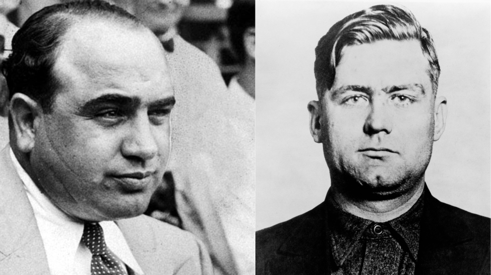 Al Capone (na levi) in Jack 'Bugs' Moore (na desni).