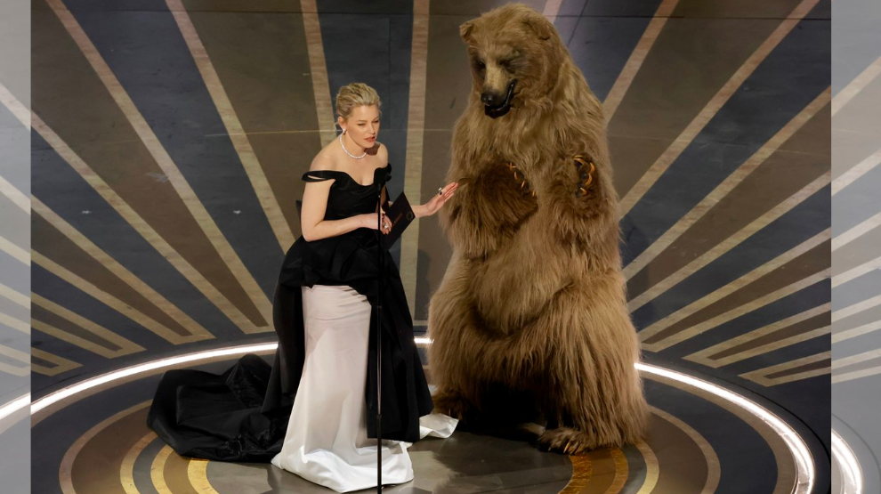 Najboljše vizualne učinke je napovedala Elizabeth Banks, sicer režiserka filma The Cocaine Bear.