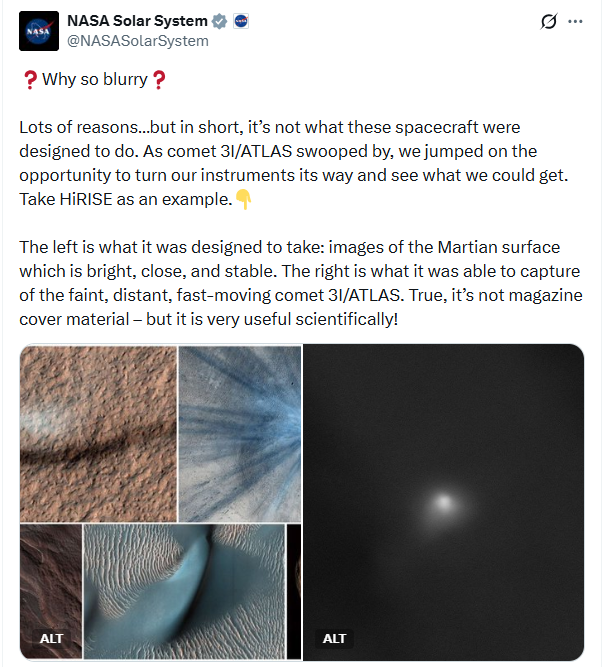 nasa komet zemlja osoncje mars vesolje planet